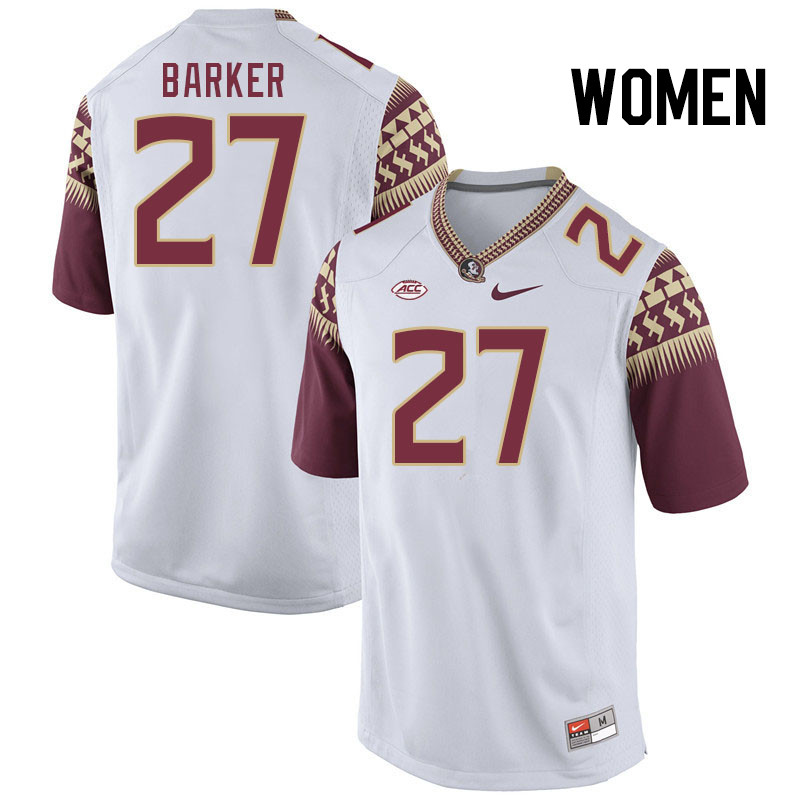 Women #27 Ashlynd Barker Florida State Seminoles College Football Jerseys Stitched Sale-White - Click Image to Close